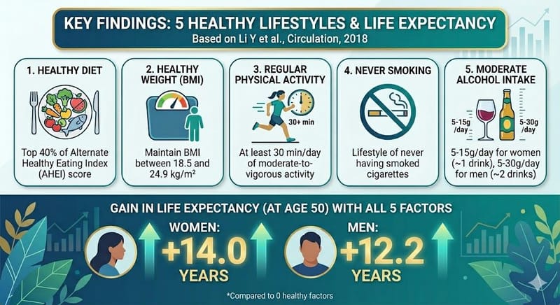 Five Simple Habits That Could Add 12-14 Years to Your Life